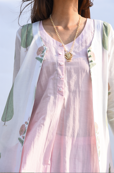 Ridhi Suri Mehar Dhoti Set -  Set of 2 PALE PINK