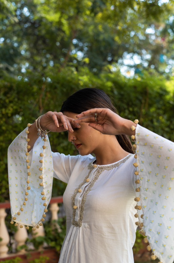 ELEPHANT & PEACOCK PRINT SHARARA SET OF 3 - PINK